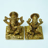 Ganesha and Lakshmi Brass Idols for Puja (3 Inch) Lakshmi ganesh murti for Diwali