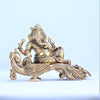 Ganesh showpiece gift (7.5 inch, 4.5 Kg) Brass ganesh murti resting on couch reclining for home business office