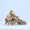 Ganesh showpiece gift (7.5 inch, 4.5 Kg) Brass ganesh murti resting on couch reclining for home business office