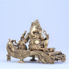 Ganesh showpiece gift (7.5 inch, 4.5 Kg) Brass ganesh murti resting on couch reclining for home business office