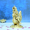 Gayatri devi idol brass small size (6 Inch) Gayatri mata murti sitting on swan for Puja Home decor