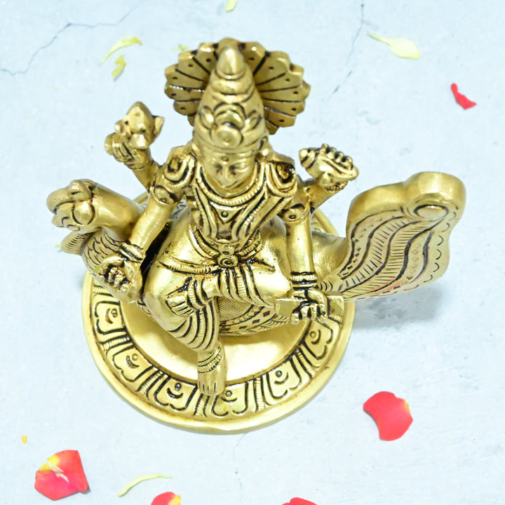 Gayatri devi idol brass small size (6 Inch) Gayatri mata murti sitting on swan for Puja Home decor