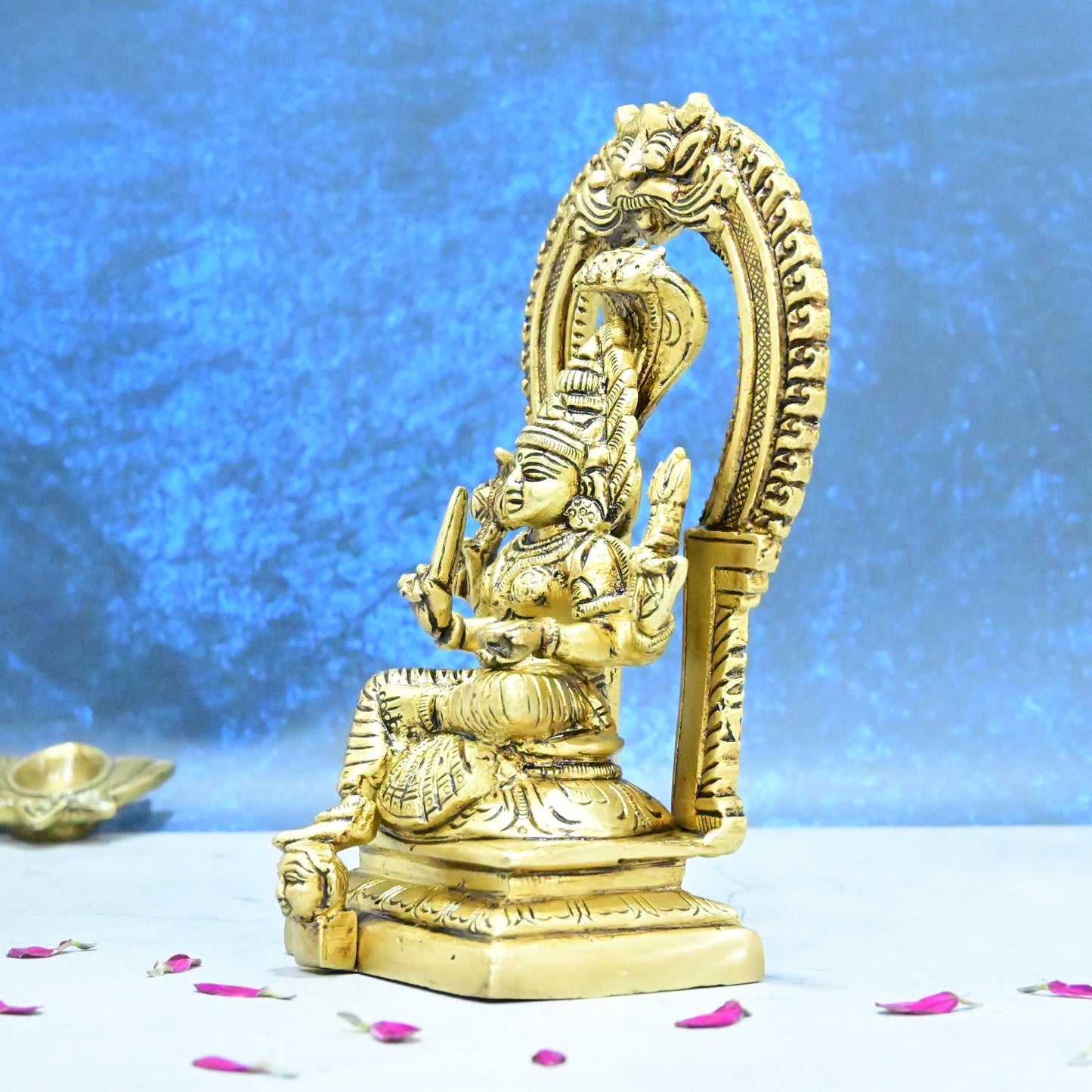 Karumariamman brass idol (7.5 Inch, 1.5 Kg) Karumari amman statue (Mariamman silai small size) for Puja Home decor