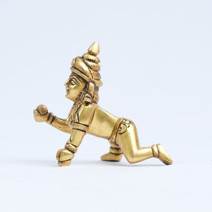 Laddu gopal brass idol (2 Inch) Brass Laddu gopal murti small size for home temple puja mandir