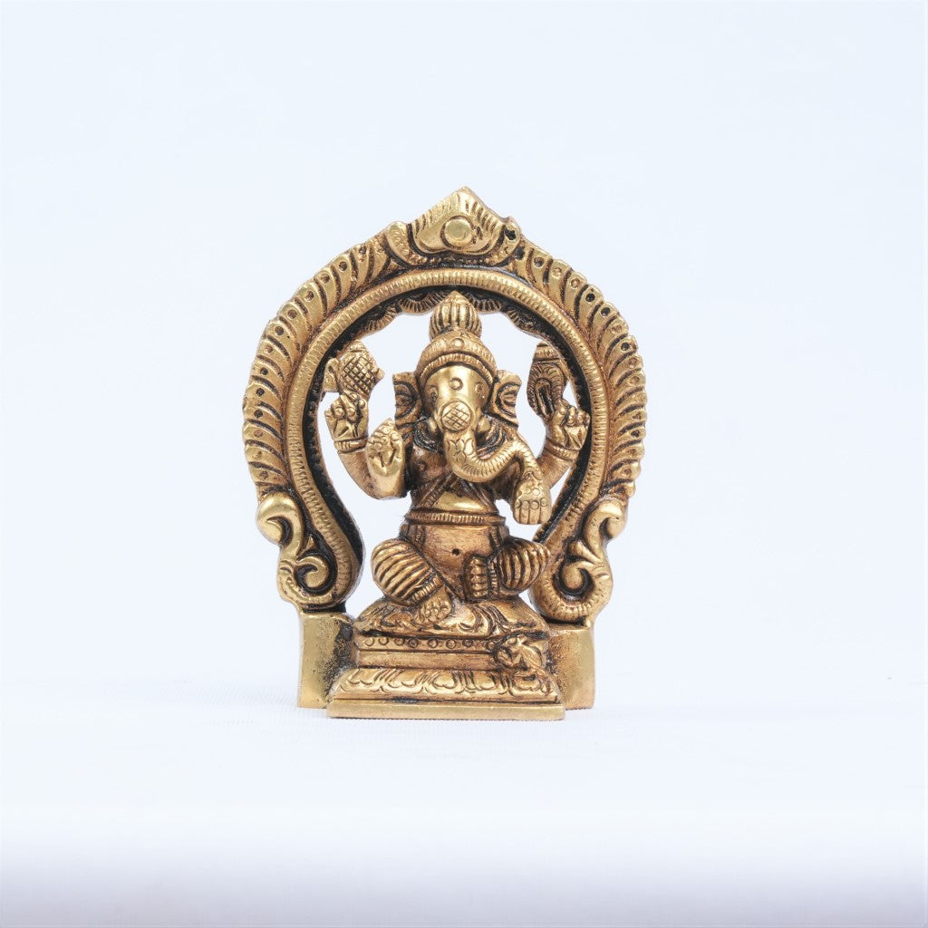 Lakshmi Ganesh brass idol (3.5 inch) Brass Ganesh Laxmi statue for home decor pooja room