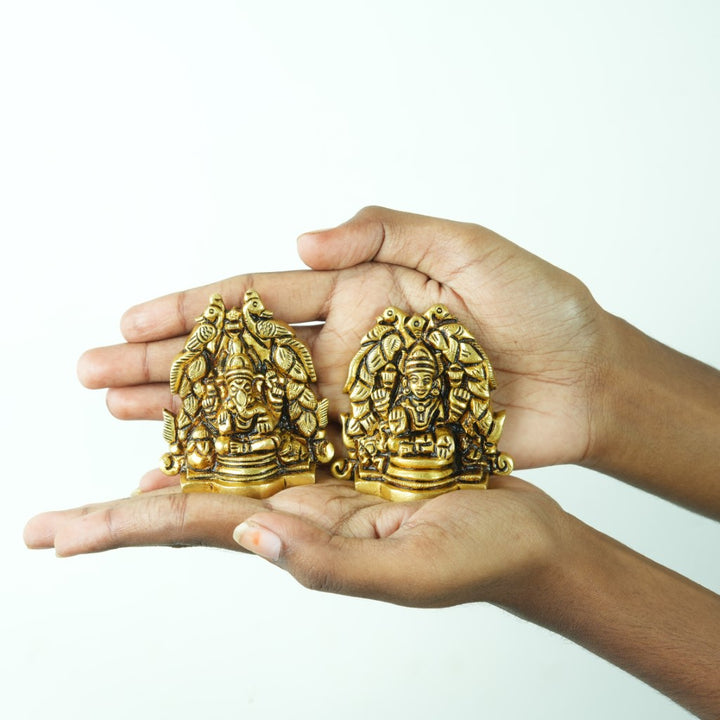 Lakshmi ganapathi idol set brass (2.5