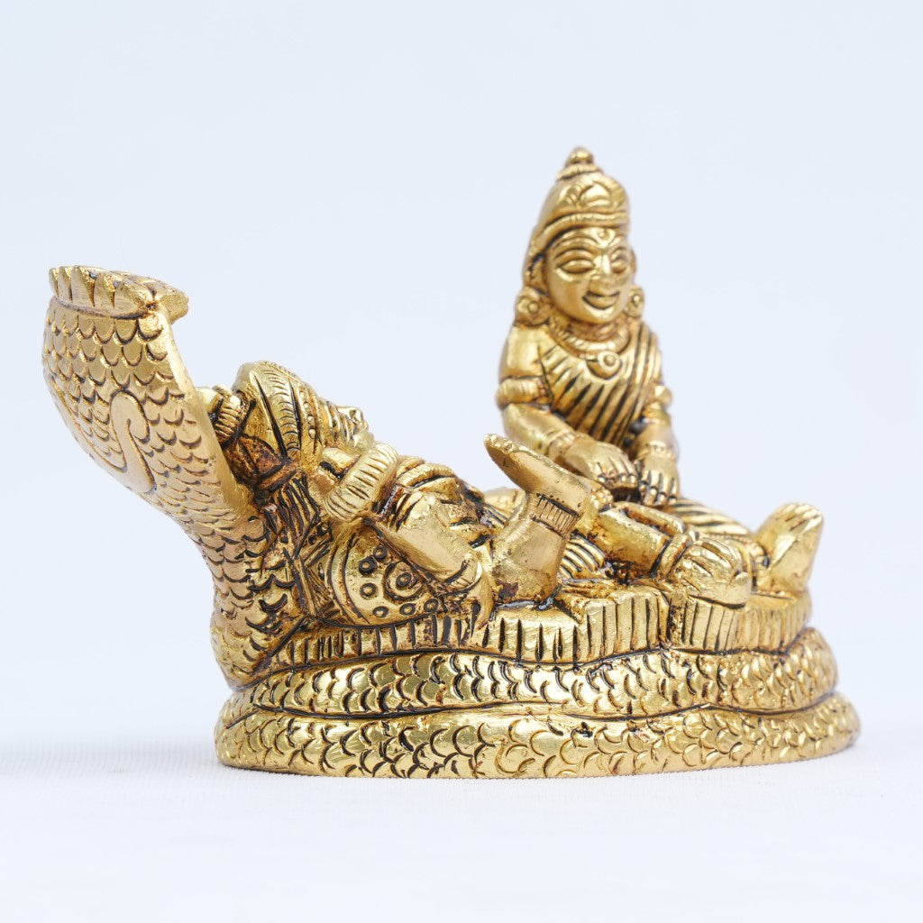 Lakshmi narayan idol brass small size (3 inch) Laxmi narayan murti for home decor puja