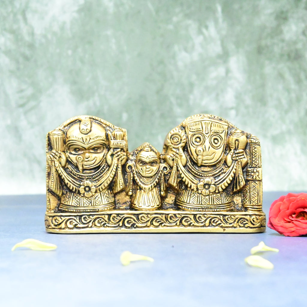 Lord jagannath idol brass (2.5 Inch) brass jagannath murti puri jagannath subhadra and balram brass idols