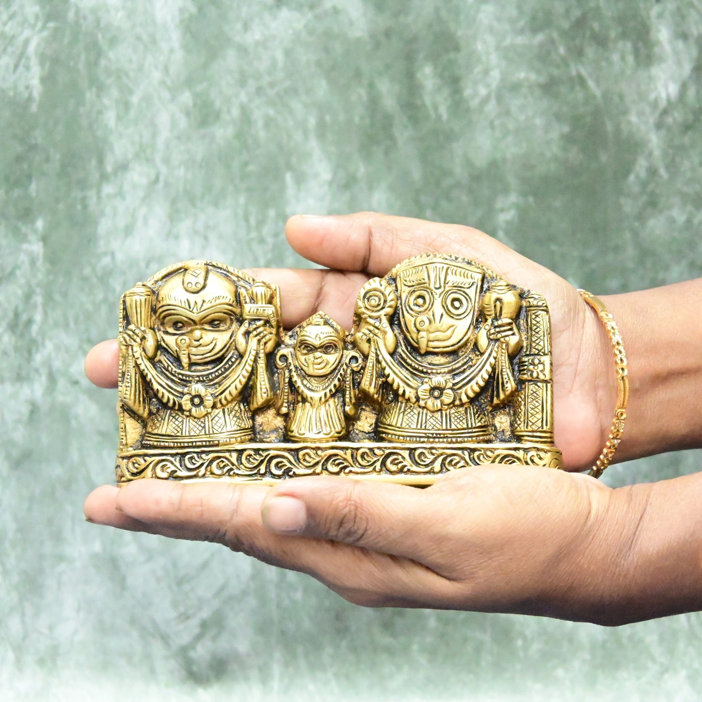 Lord jagannath idol brass (2.5 Inch) brass jagannath murti puri jagannath subhadra and balram brass idols