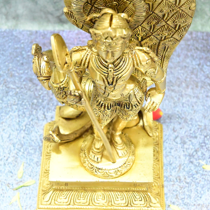 Murugan brass statue big size (12 Inch, 4 Kg) Lord Murugan idol for home decor pooja [Karthikeyan, Kumaraswamy]