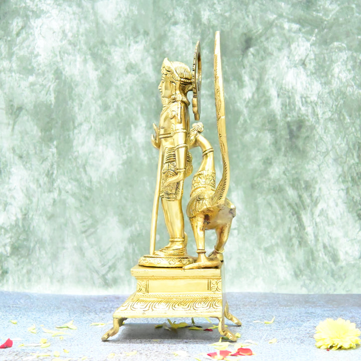 Murugan brass statue big size (12 Inch, 4 Kg) Lord Murugan idol for home decor pooja [Karthikeyan, Kumaraswamy]