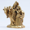 Radha krishna showpiece gift (6 inch, 1.7 kg) Brass radha krishna murti with cow statue idol for Home