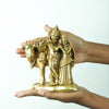 Radha krishna showpiece gift (6 inch, 1.7 kg) Brass radha krishna murti with cow statue idol for Home