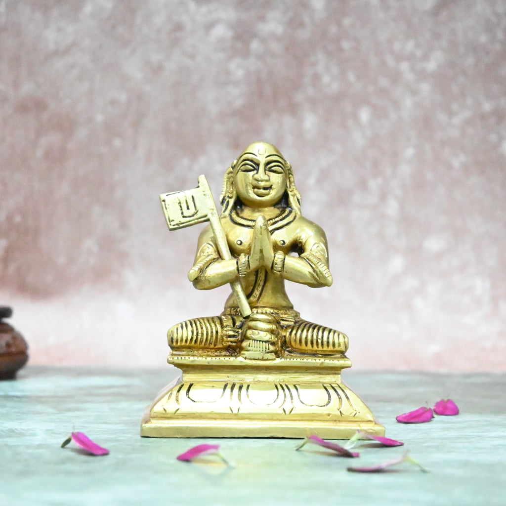 Ramanujar Idol Brass small size (4 Inch) Brass Ramanuja Idol aka. Sri ramanujacharya idol (Nammalwar)