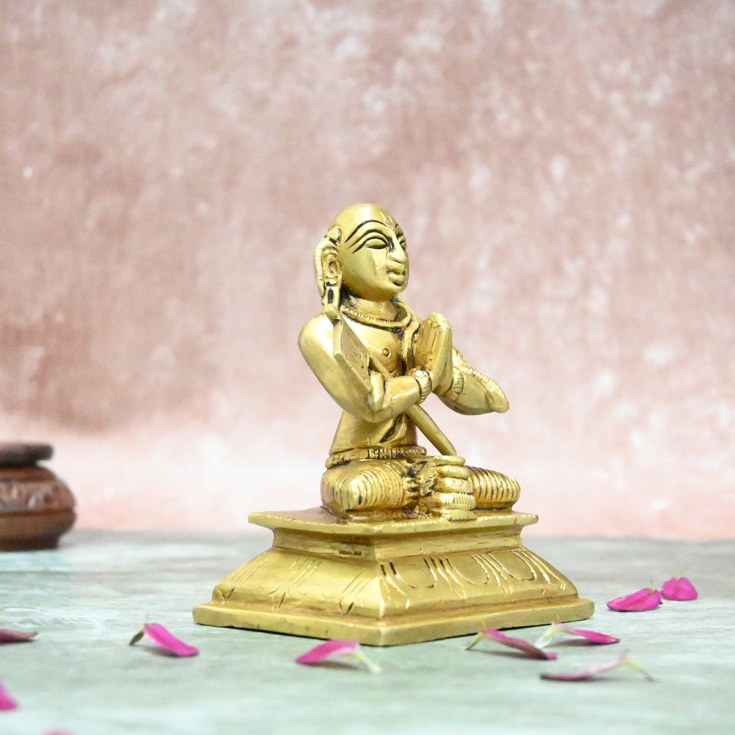 Ramanujar Idol Brass small size (4 Inch) Brass Ramanuja Idol aka. Sri ramanujacharya idol (Nammalwar)