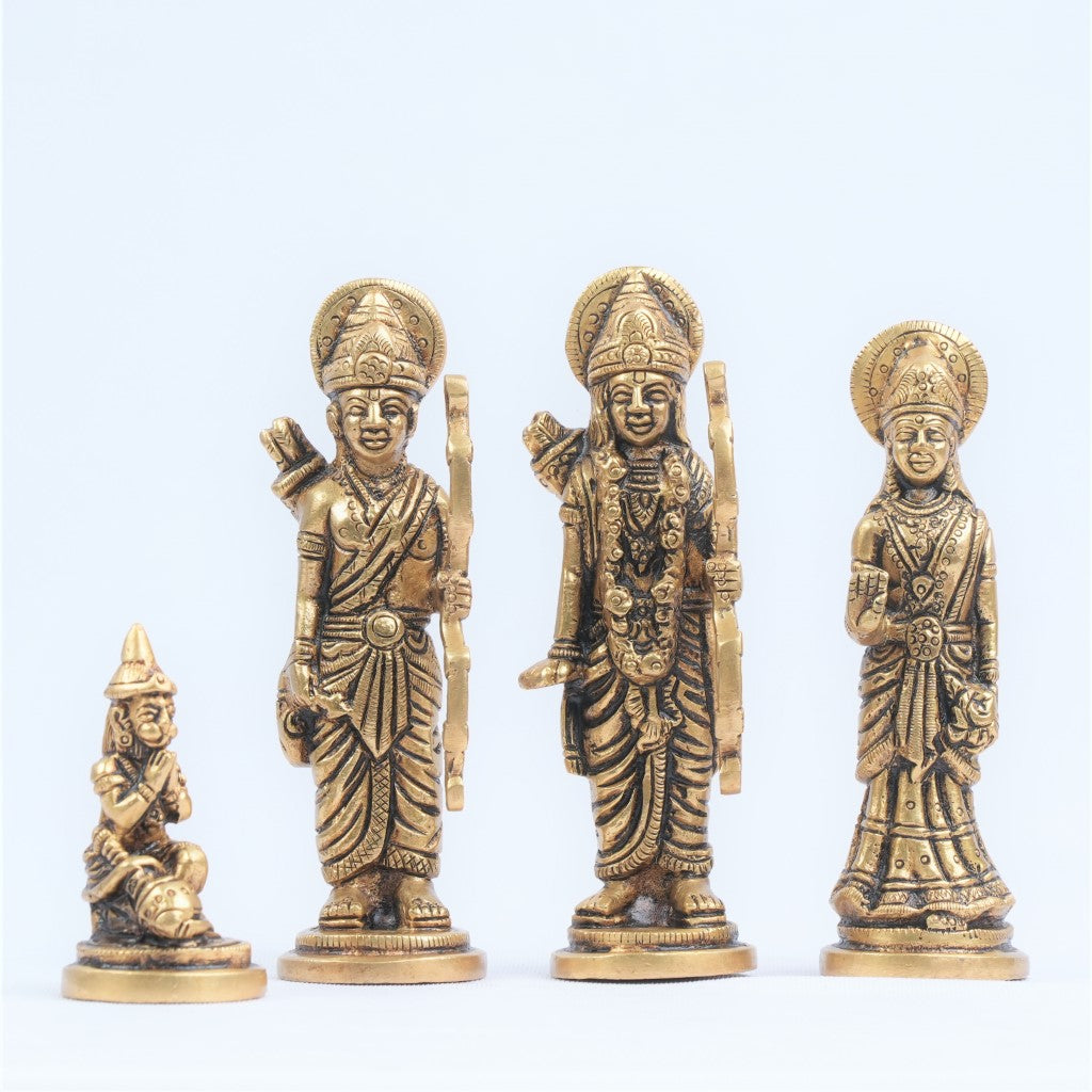 Ram parivar murti brass small for home (4.5 inch) Ram darbar idol set for puja home decor