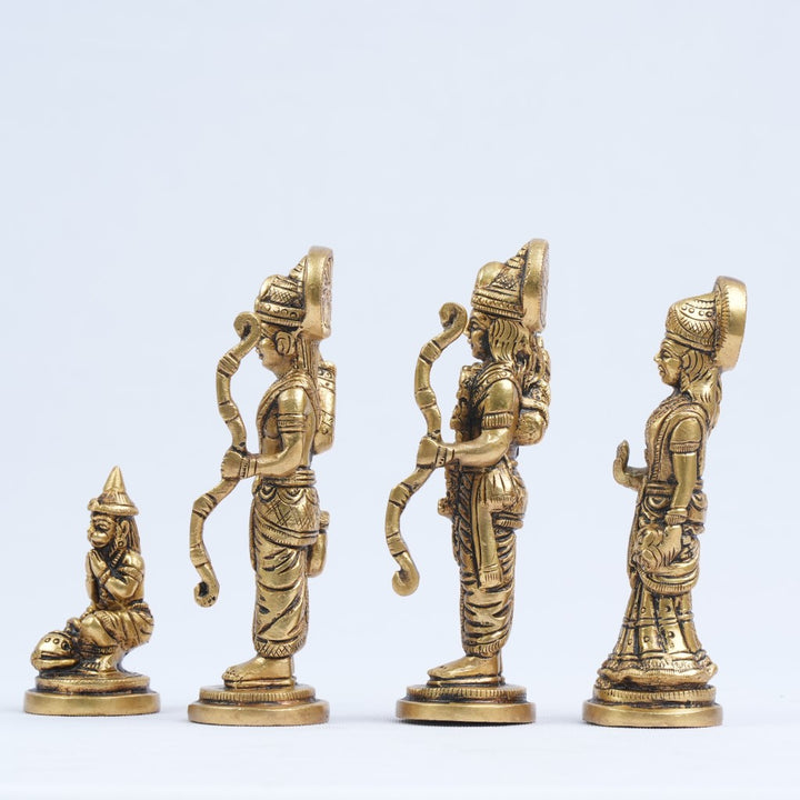 Ram parivar murti brass small for home (4.5 inch) Ram darbar idol set for puja home decor