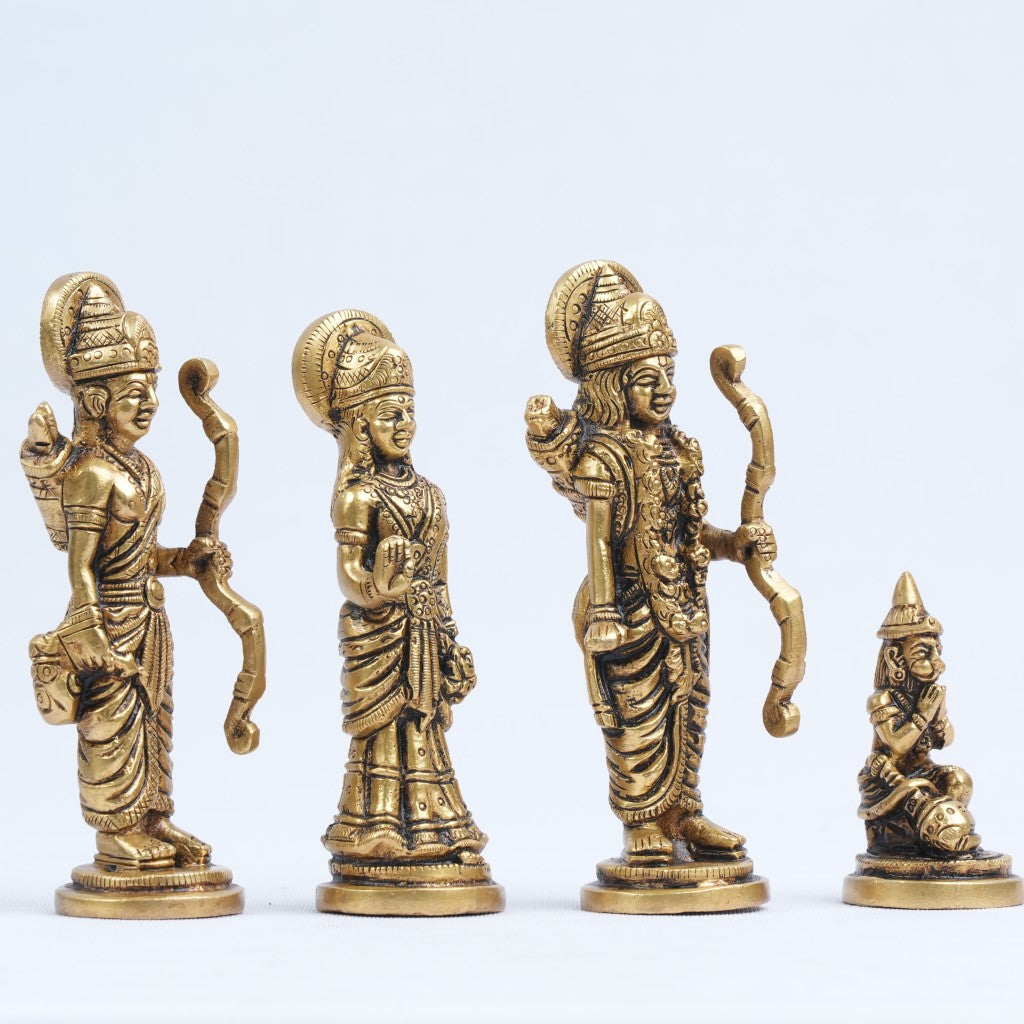 Ram parivar murti brass small for home (4.5 inch) Ram darbar idol set for puja home decor