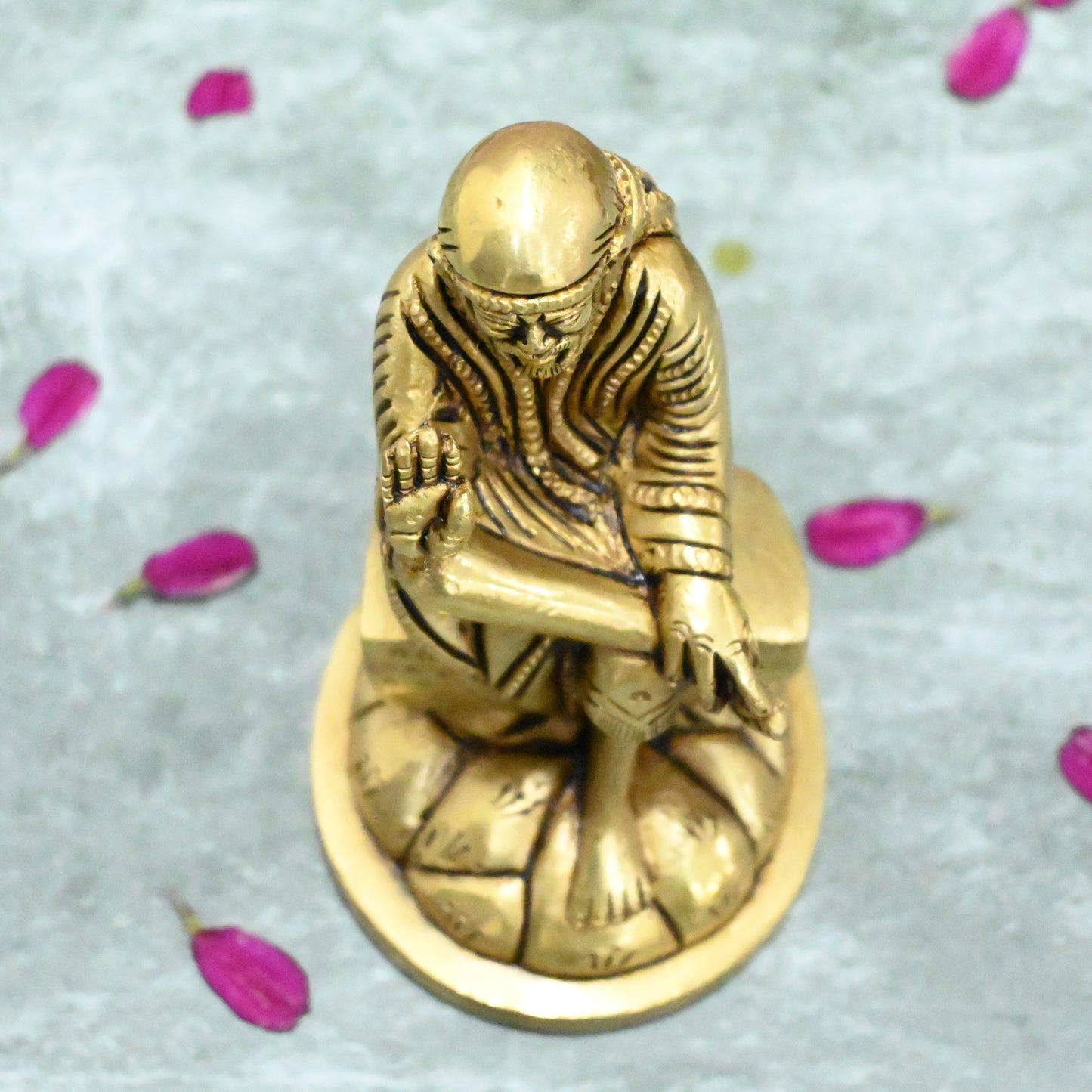 Saibaba idol for pooja room small size (4.5 Inch) Brass Saibaba statue puja home decor