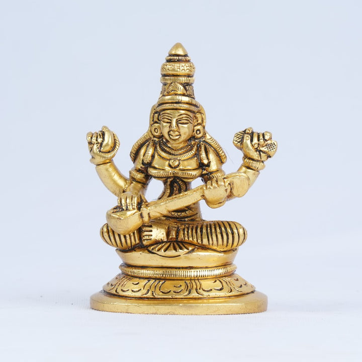 Saraswati murti brass small size (3