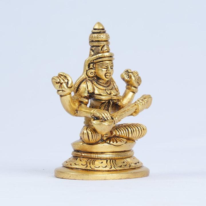 Saraswati murti brass small size (3