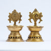 Shanku chakra deepalu brass small size (deepam, 800 grams set) Brass diya puja room