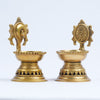 Shanku chakra deepalu brass small size (deepam, 800 grams set) Brass diya puja room