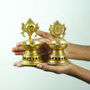 Shanku chakra deepalu brass small size (deepam, 800 grams set) Brass diya puja room