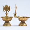 Shanku chakra deepam brass big size dita (deepalu, 1.5 kg set) Brass diya puja room