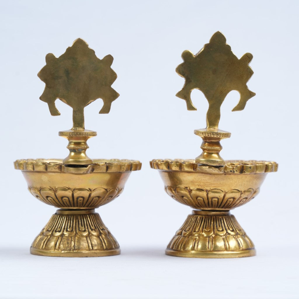 Shanku chakra deepam brass big size dita (deepalu, 1.5 kg set) Brass diya puja room