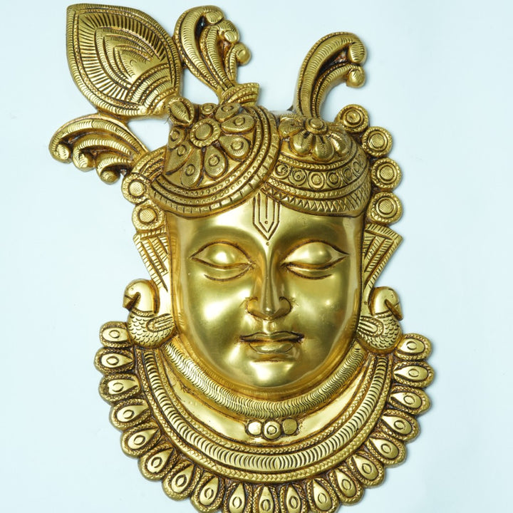 Shrinathji wall hanging brass (10 Inch) Srinath ji hindu god wall decor for home living room