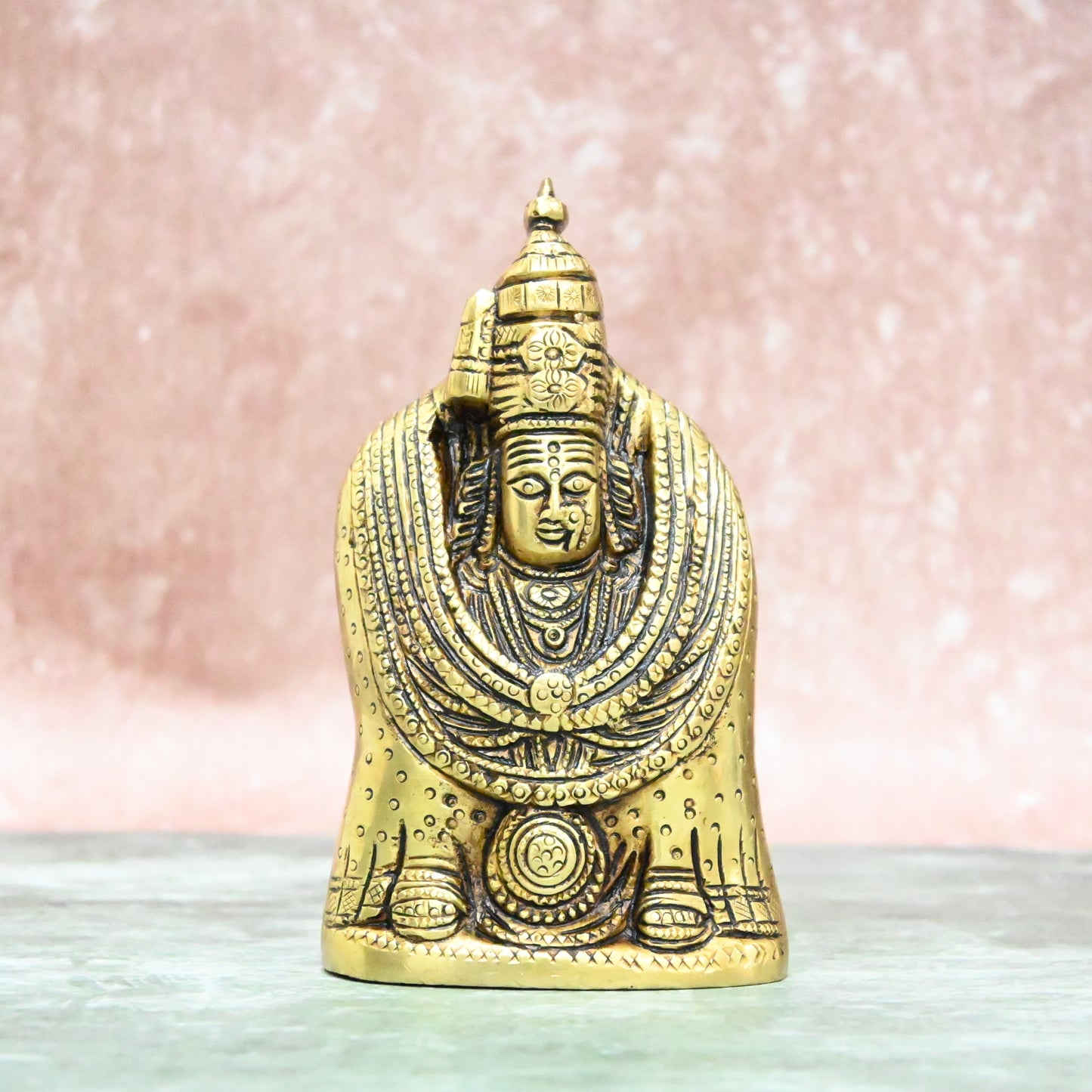 Tulja bhavani murti brass small size (4.5 Inch) Tulja bhawani brass idols for pooja aka. tuljapur bhavani