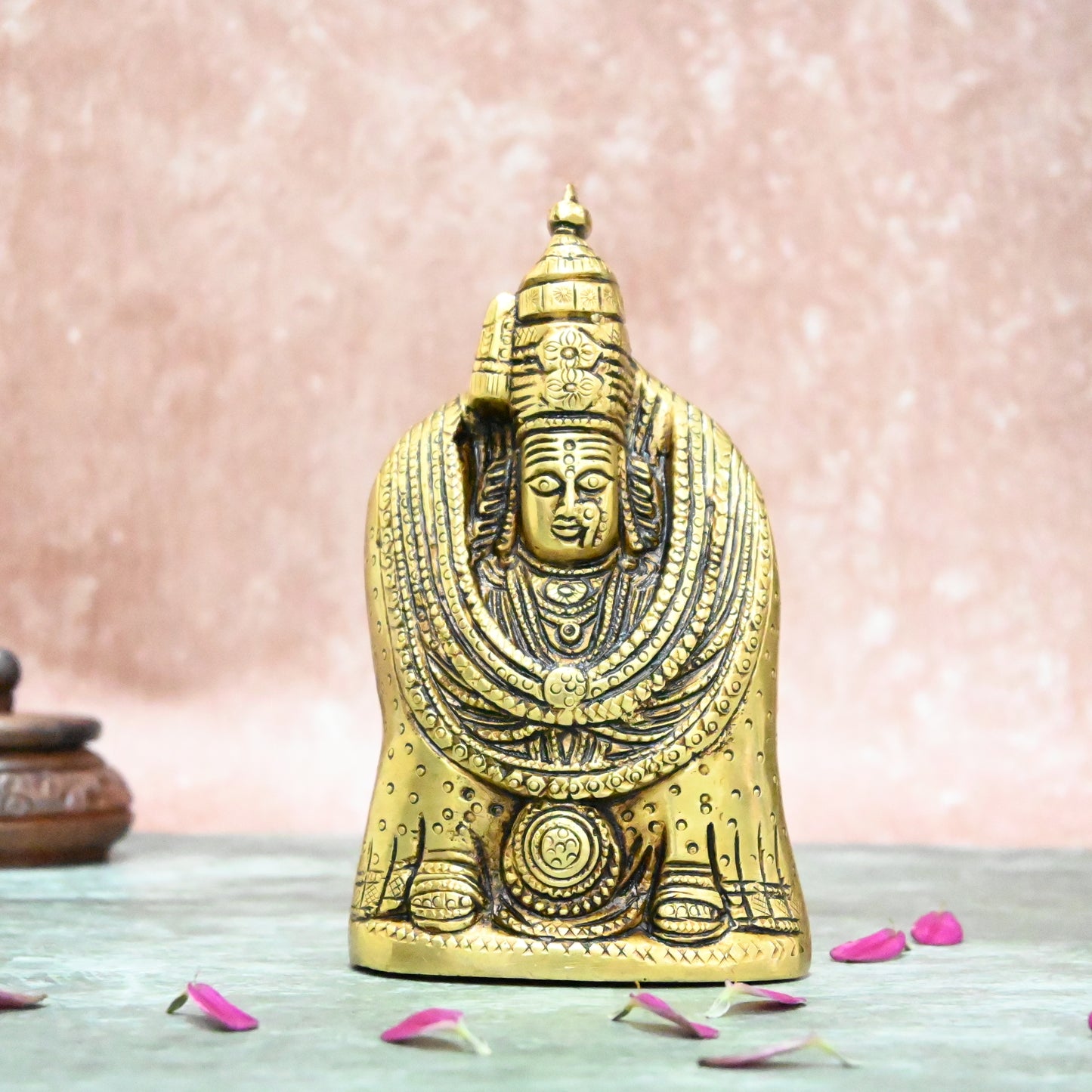 Tulja bhavani murti brass small size (4.5 Inch) Tulja bhawani brass idols for pooja aka. tuljapur bhavani