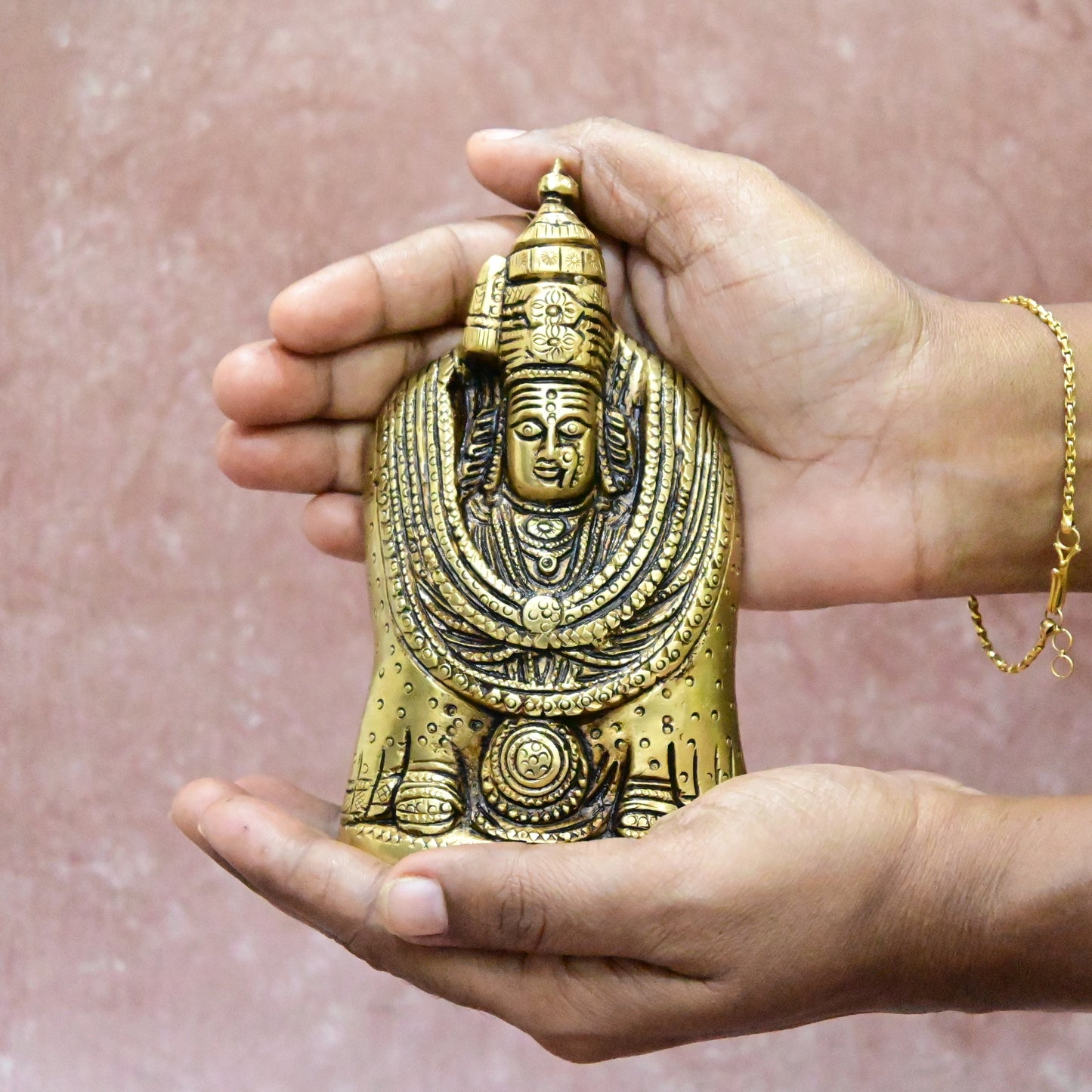 Tulja bhavani murti brass small size (4.5 Inch) Tulja bhawani brass idols for pooja aka. tuljapur bhavani