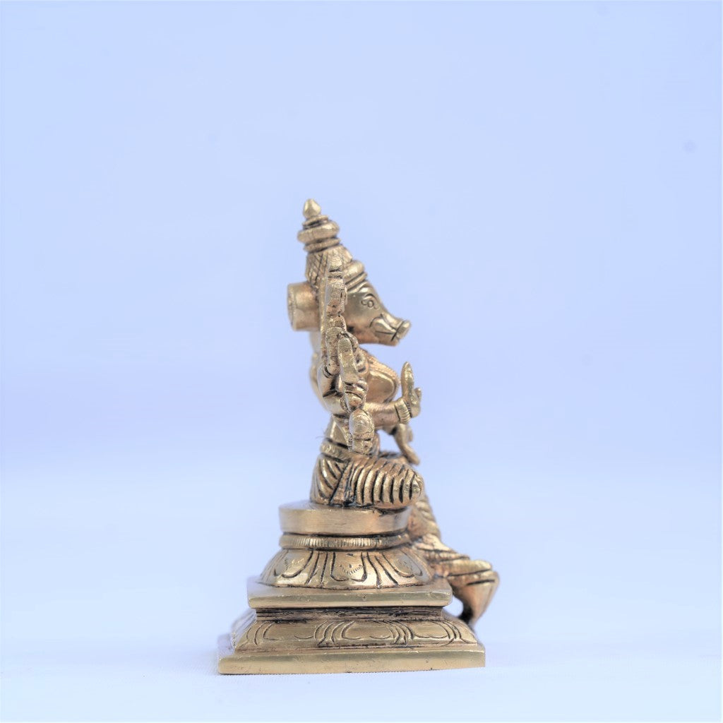 Varahi brass idol (4.5", 700 Grams) Brass varahi amman statue for home puja small