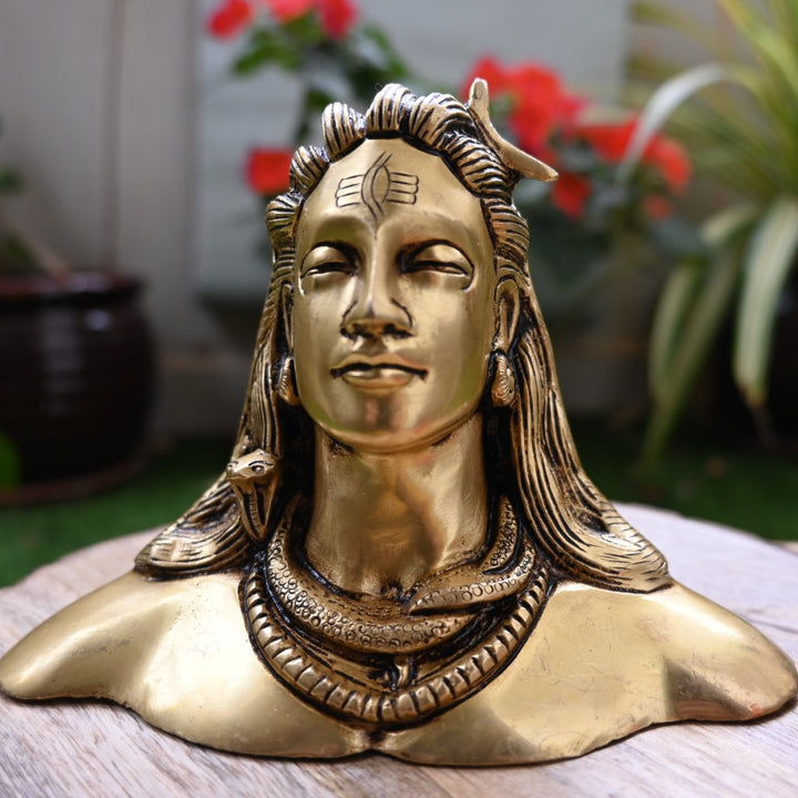 Adiyogi statue for home decor lord shiva idol brass murti