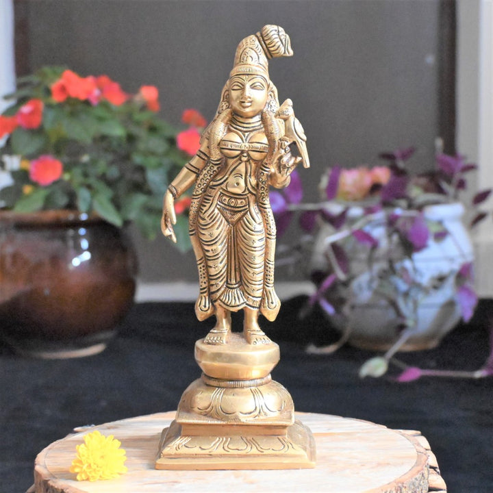 Andal idol brass (9.5 Inch) goda devi idol small size for pooja home decor