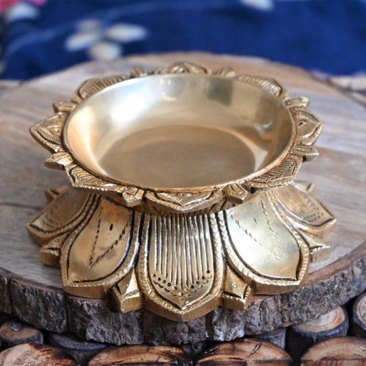 Brass diya for puja kamala deepam for pooja room home decoration items big size