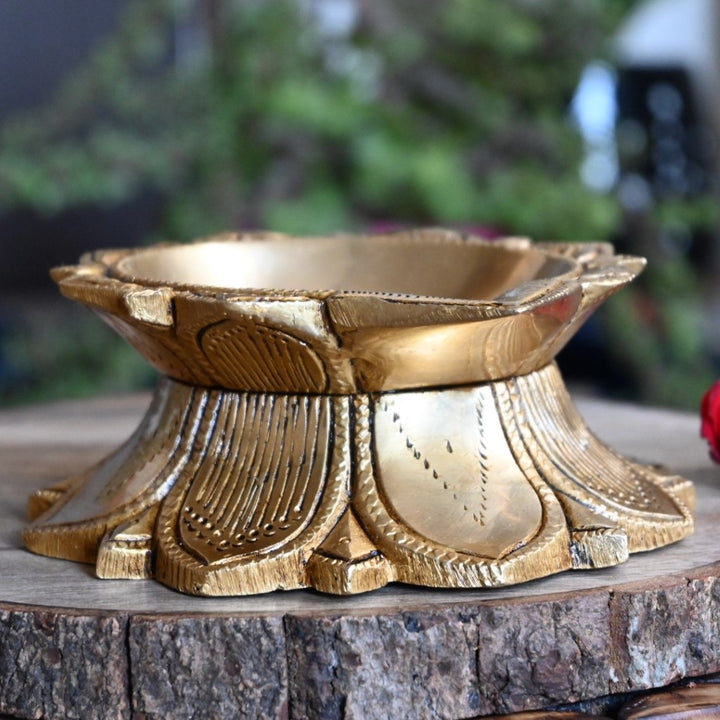 Brass diya for puja kamala deepam for pooja room home decoration items big size