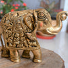 Brass elephants idol pair elephant statue for home decor living room statue hatha joda big size