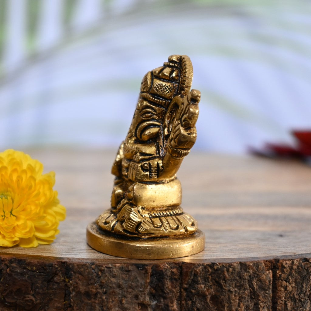 Ganesh Statue Small Wooden Ganapati Sculpture Vinayaka Murti Hindu God Gift  Idol | eBay