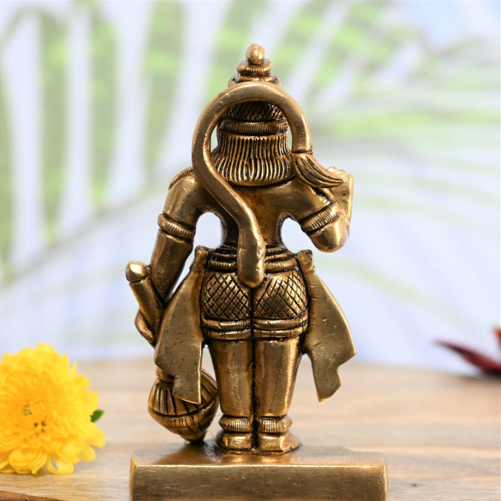 Brass Hanuman Idol Standing Hanuman Ji Murti Small For Home Decor Pooj ...