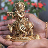 Brass krishna murti with cow lord krishna statue idol for home decor pooja small