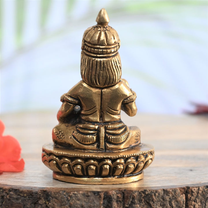 Brass kuber murti lord kubera idol statue for vastu home shop pooja money wealth small