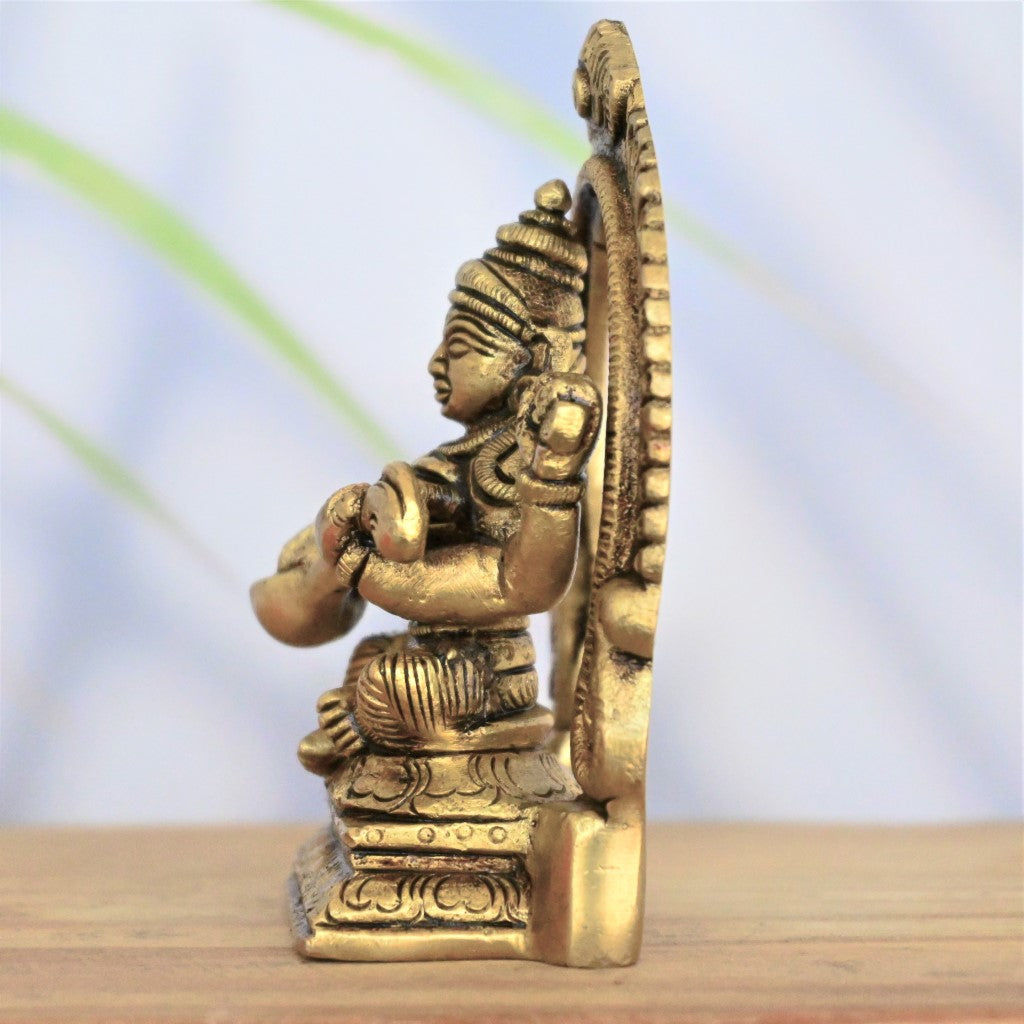 Brass saraswati idol small for pooja home decor goddess saraswathi devi murti with veena statue