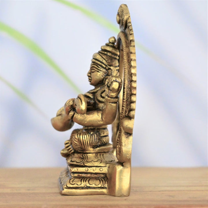 Brass saraswati idol small for pooja home decor goddess saraswathi devi murti with veena statue