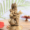 Brass saraswati idol with peacock veena small for pooja saraswati murti pital home decor gift