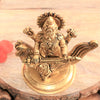 Brass saraswati idol with peacock veena small for pooja saraswati murti pital home decor gift