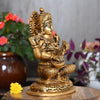 Brass saraswati murti for pooja big size home decor idol goddess saraswathi devi with veena statue