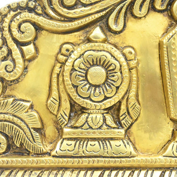 Brass shanku chakra namalu wall hanging lord vishnu sangu chakra namam plate for home decor